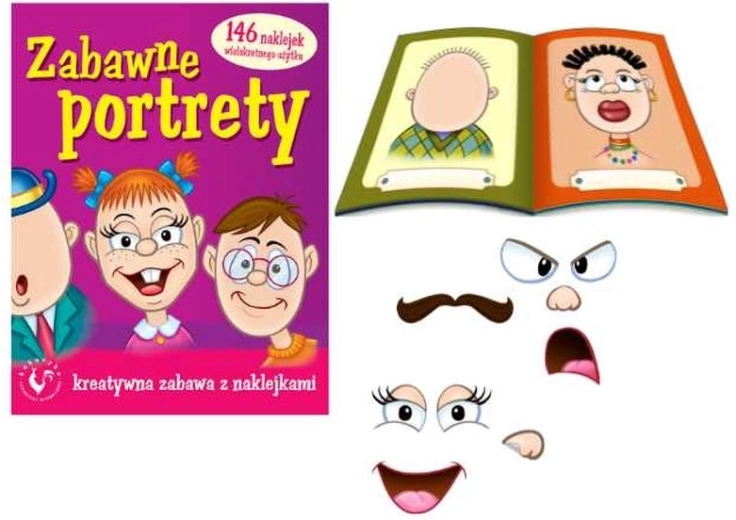 Portrete amuzante – carte creativă cu autocolante