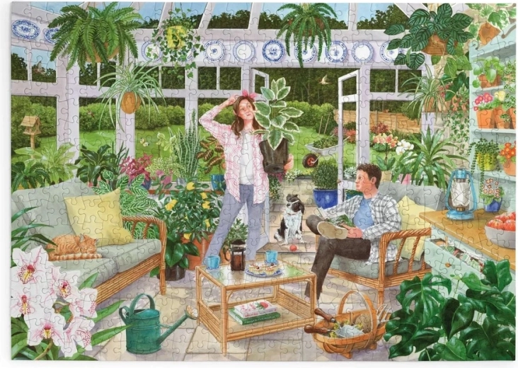 Puzzle Relaxare în grădina de iarnă, 500 de piese mari