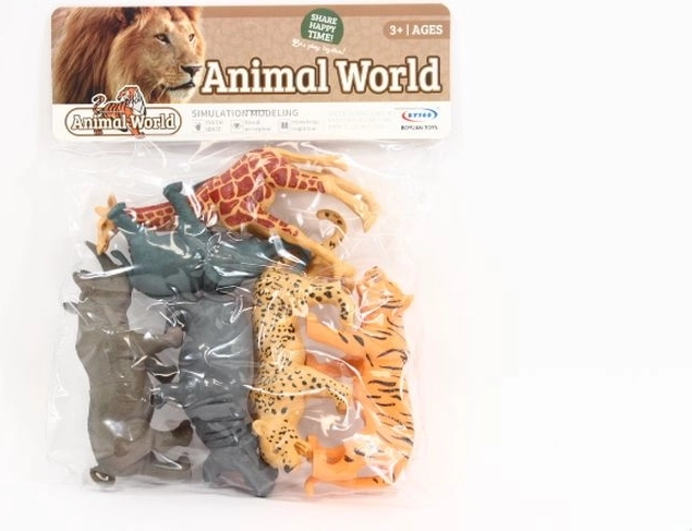 Set de figurine cu animale sălbatice (6 buc.) în săculeț
