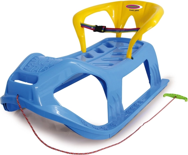Sanie pentru copii Snow Play Snow-star 90 cm albastre cu spătar