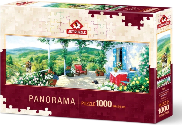 Puzzle panoramic Art Puzzle Oaspete pe verandă, 1000 de piese