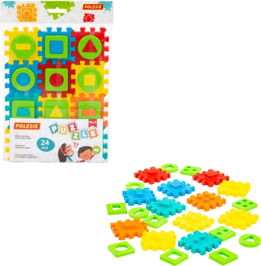 Puzzle pentru copii din piese din spumă cu forme, 24 buc.
