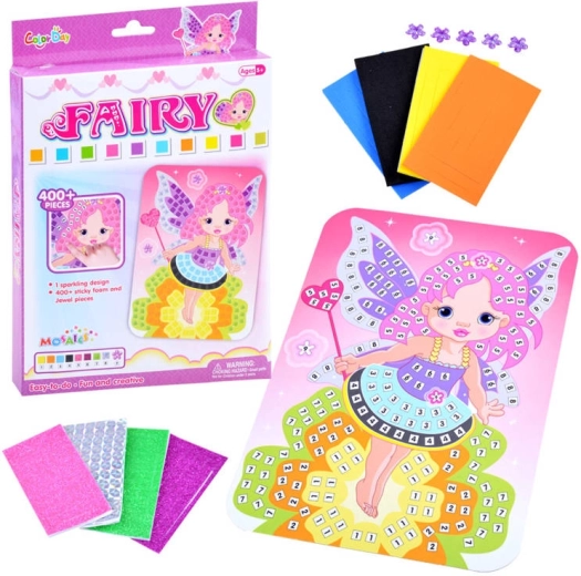 mozaic creativ din spumă, zână – decupaj autocolant