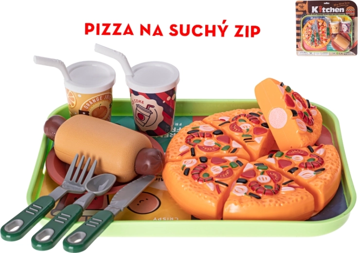 Set de fast-food pentru copii cu pizza cu scai și hotdog
