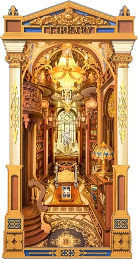 RoboTime colțișor de cărți Biblioteca minunilor – puzzle DIY 3D cu LED