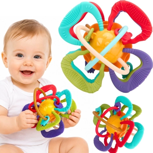 Woopie Baby minge senzorială – jucărie de dentiție pentru bebeluși