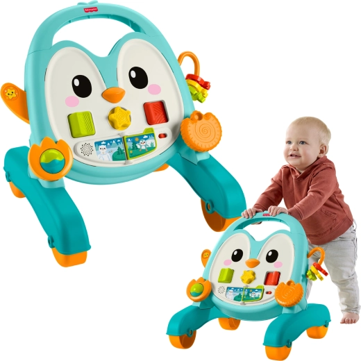 Fisher-Price premergător muzical și ajutor de împins pinguin 2 în 1
