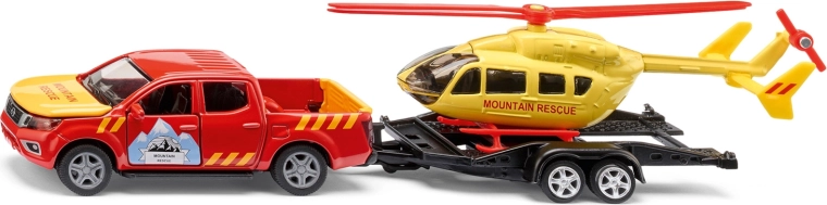 Siku Super serviciu de salvare montană Nissan Navara cu elicopter