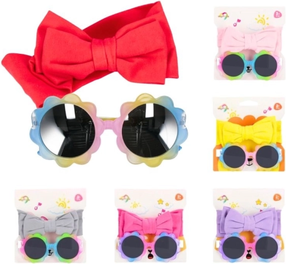 Set de ochelari de soare și bentiță cu fundă (6 culori)