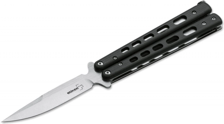Cuțit fluture Böker Plus Balisong G‑10 Large, negru, 10,2 cm