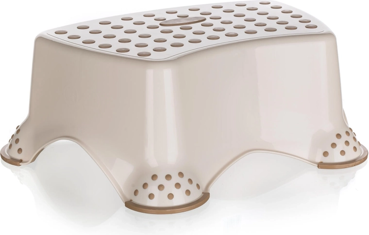 Scăunel din plastic antiderapant crem 40,5 × 28,5 × 14 cm