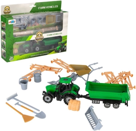 Tractor cu remorcă și accesorii de fermă