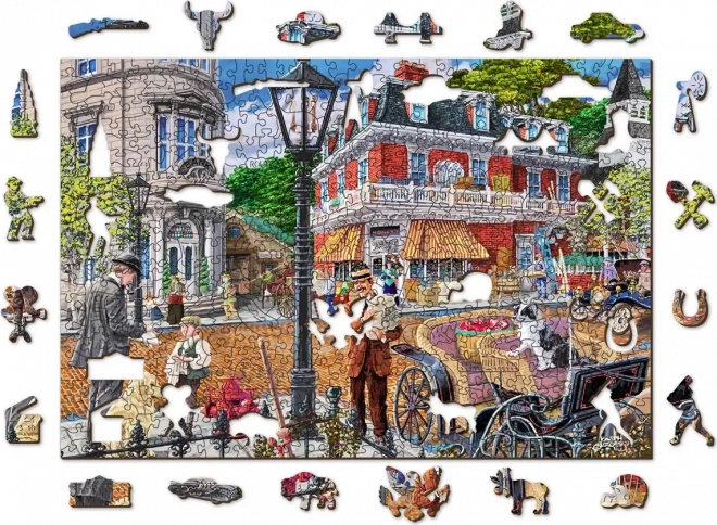 WOODEN CITY puzzle din lemn, față-verso, Strada Principală, 505 piese