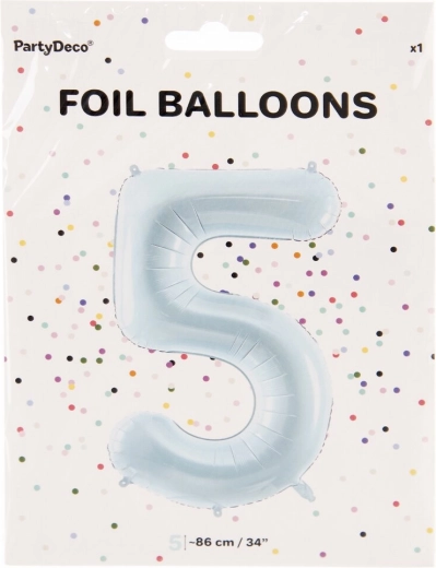Balon din folie numărul 5 albastru 86 cm