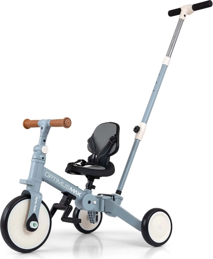 Milly Mally Optimus Max Denim bicicletă fără pedale și tricicletă pentru copii 5 în 1