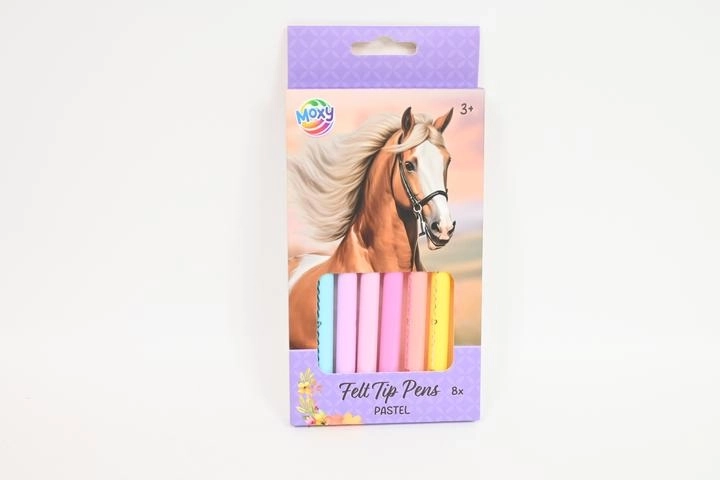 Markere pastel Moxy cu motiv de cal, 8 buc.