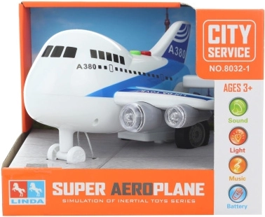 Mare avion cu baterii cu lumină și sunet
