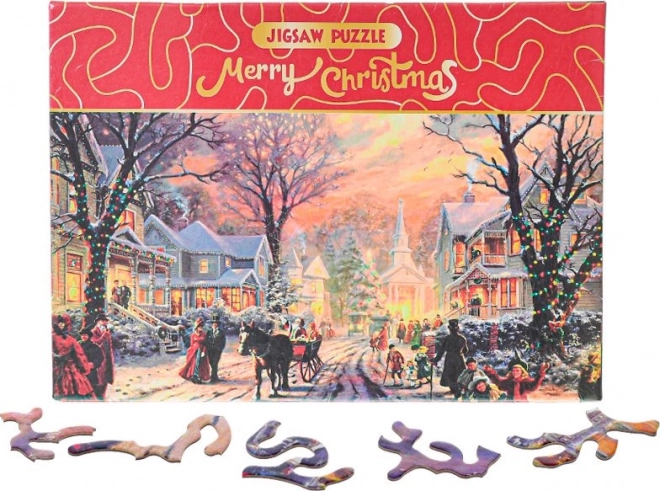 Puzzle Merry Christmas – stradă înzăpezită 468 piese