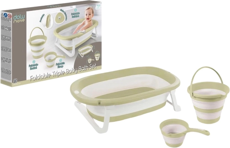 Set de baie pliabil Dolu, 3 piese – cădiță, găleată și căuș
