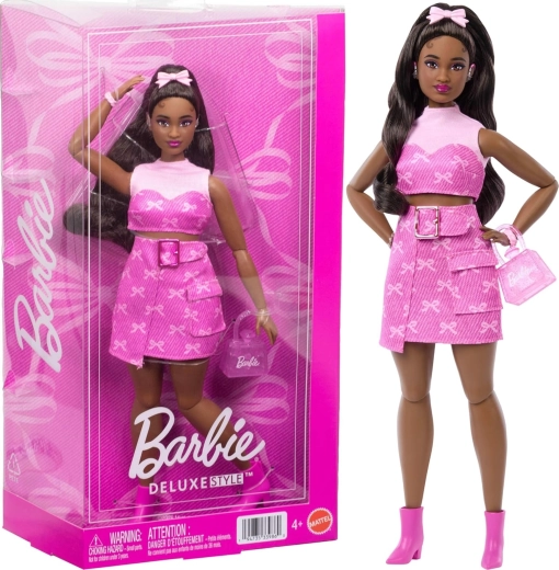 Barbie Deluxe Style denim roz roz – păpușă la modă cu accesorii