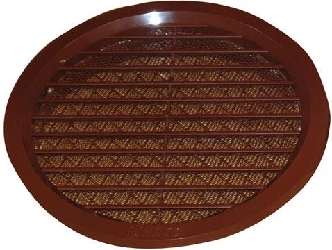 Grilaj de ventilație cu plasă, diametru 125 mm, maro