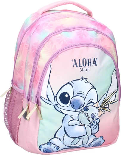 Rucsac școlar Disney Stitch Wild Energy Aloha roz-albastru 35 l