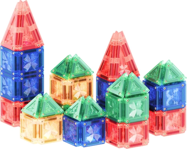 Cleverclixx set de construcție magnetic mini tiles intense pack 28 buc