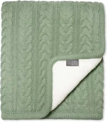 Vinter & Bloom pătură reversibilă cu blăniță cuddly basil green