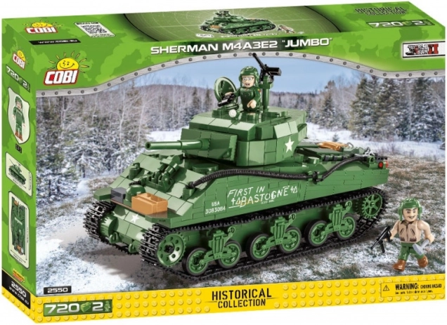 Set de construit tancul COBI Sherman M4A3E2 Jumbo Cobra King (720 piese)