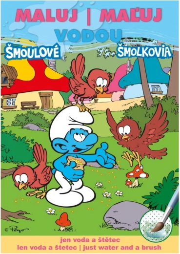 Carte de colorat cu apă A5 – Ștrumfii 15 × 21 cm