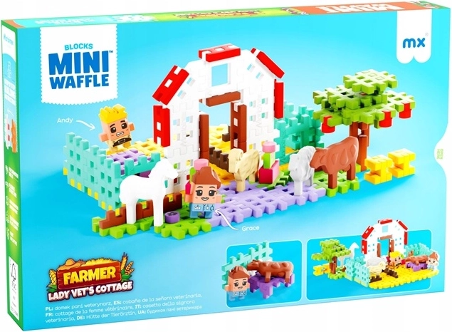 Marioinex Mini waffle fermărească Grace – căsuța veterinarului (100 piese)