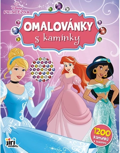 Caiet de colorat cu pietricele Disney Prințese - 1 bucată