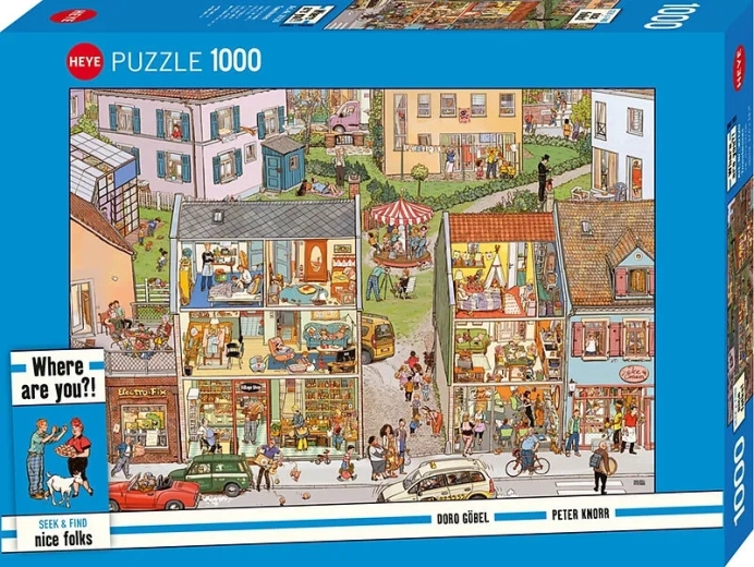 Puzzle HEYE Seek & Find: Case din oraș, 1000 de piese