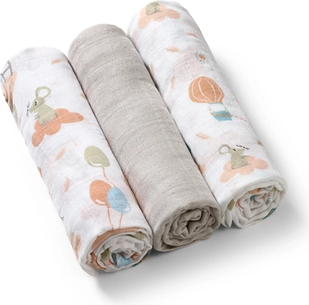 BabyOno scutece din bambus 70 × 70 cm, 3 buc – mix gri