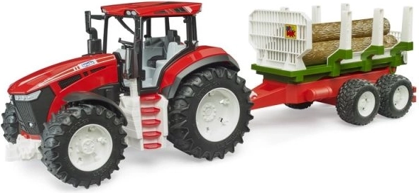 Tractor Bruder ROADMAX cu remorcă pentru lemne și bușteni