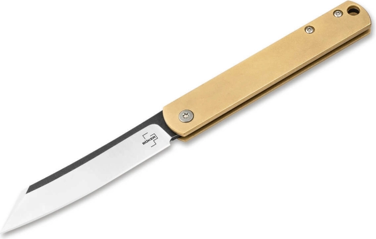 Böker Plus Zenshin 42 Brass cuțit de buzunar 7,5 cm cu finisaj stonewash