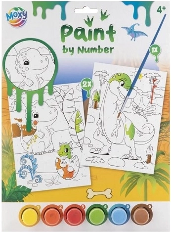 Pictură pe numere A4 – Dinozauri