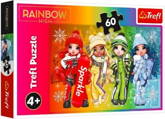 Puzzle 60 piese Păpuși vesele RAINBOW HIGH