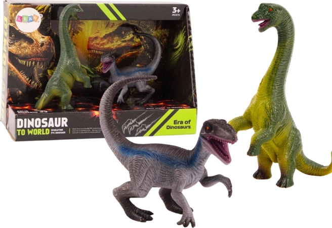 Set de figurine cu dinozauri – brahiozaur și velociraptor (2 buc.)