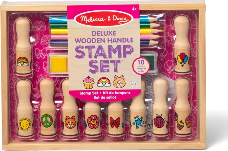 Set creativ deluxe cu ștampile, cerneluri și creioane MELISSA & DOUG