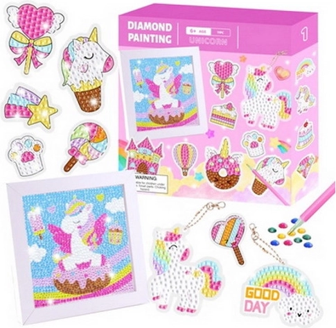 set creativ DIY – pictură cu diamante cu ramă și accesorii