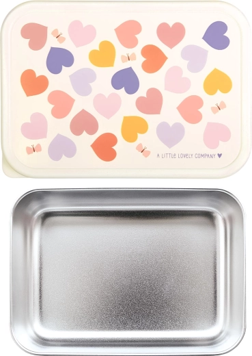 A Little Lovely Company cutie din oțel inoxidabil pentru gustare cu capac Inimă