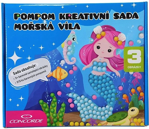 Set creativ cu pompoane Sirenă CONCORDE