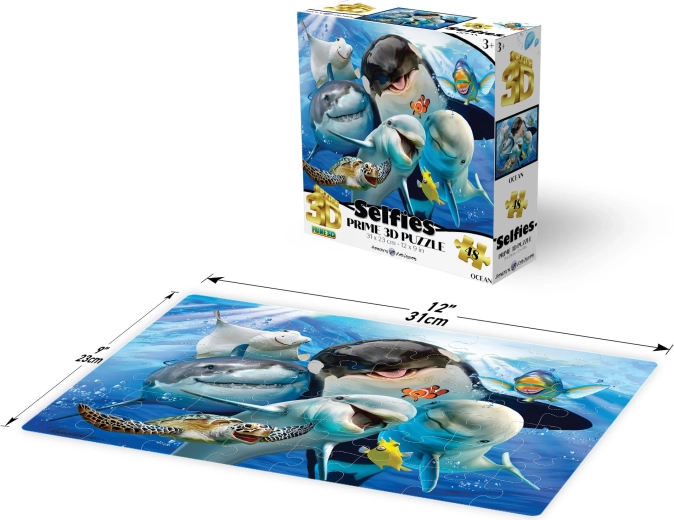 Puzzle 3D Prime Selfie în ocean, 48 piese