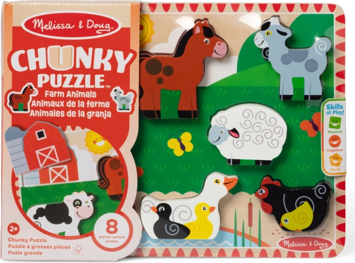 Puzzle chunky din lemn fermă MELISSA & DOUG