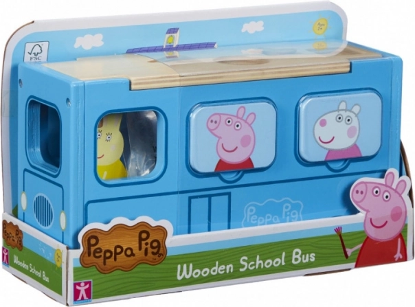 Puzzle de lemn autobuz școlar PEPPA PIG