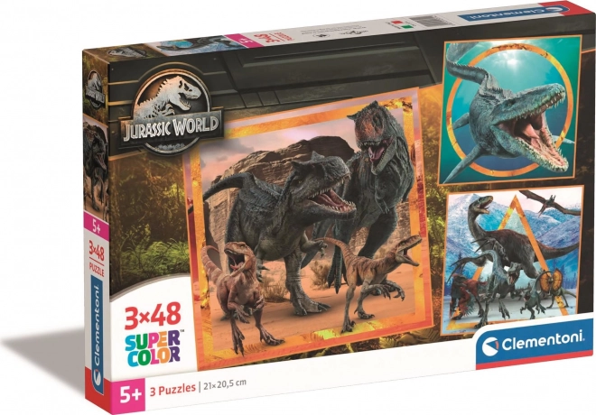 CLEMENTONI Puzzle Lumea Jurasică 3x48 piese