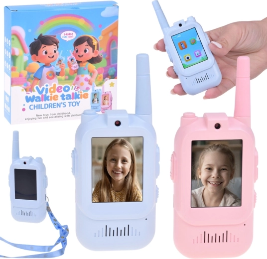 Stații walkie-talkie video XREC pentru copii (set 2 buc.) cu ecran LCD de 2" și cameră