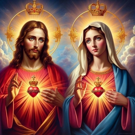 Norimpex Pictură pe numere Isus și Maria – inimă în coroană 40 × 50 cm