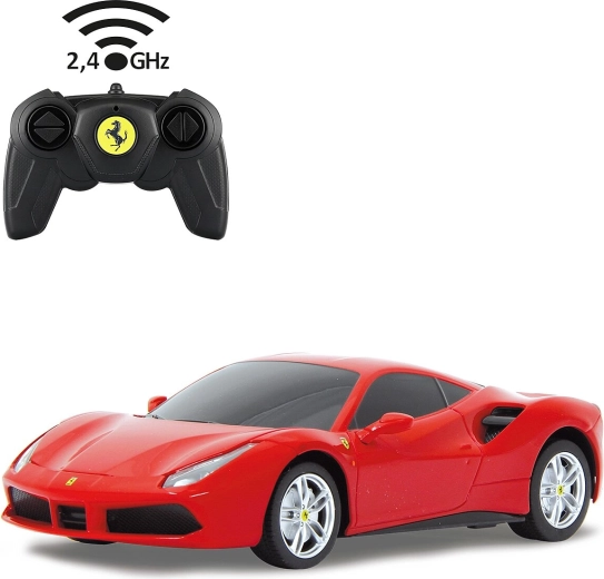 Jamara Ferrari 488 GTB mașină RC 1:24 roșie 2,4 GHz - 1 bucată